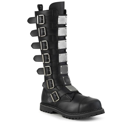 Pleaser Demonia Steel Toe Knee Boot Rubber Sole Adult Women Boots Riot/21Mp