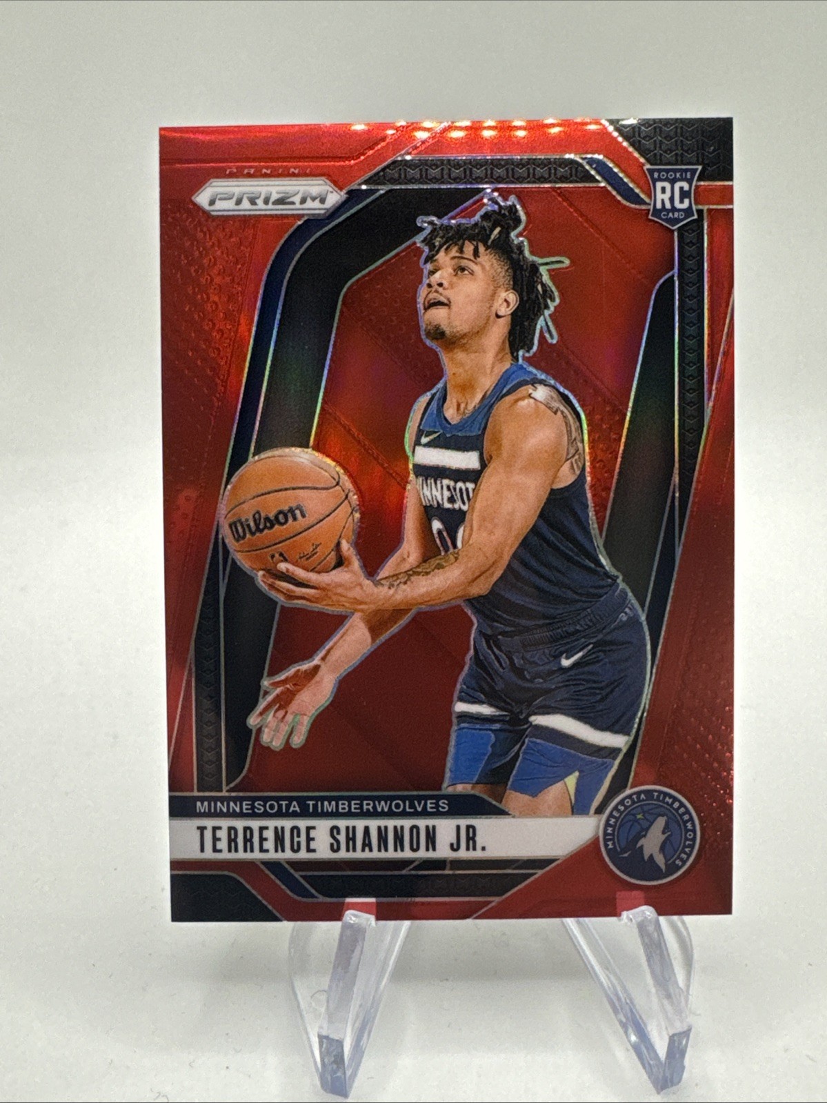 Terrence Shannon Jr. 2024-25 Panini Prizm #224 Red Prizm Rookie RC #/299 Twolves