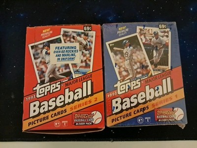 TOPPS BASEBALL PICTURE CARDS MAJOR  LEAGUE VON 1993 SERIE 1 + 2 UNGEÖFFNET