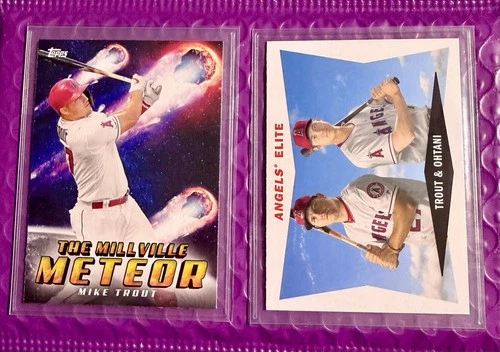 Topps 2020 Archives Pack Fresh lot Mike Trout & Ohtani Angels Insert cards