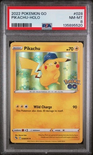 2022 POKEMON GO #028 PIKACHU-HOLO PSA 8