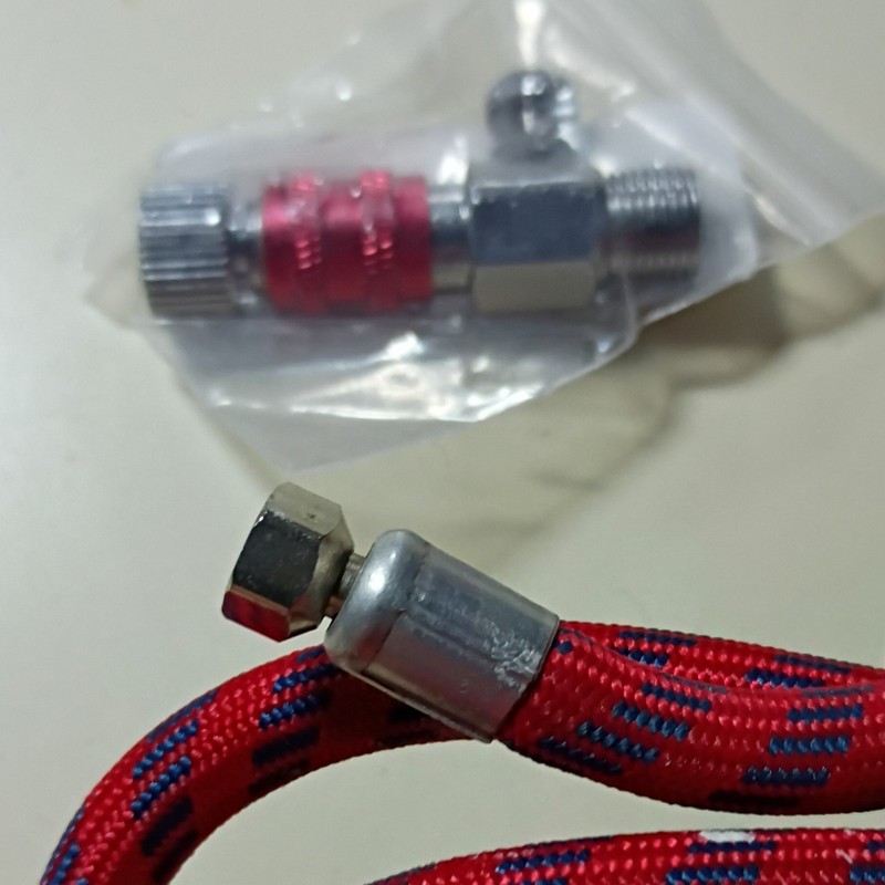air line setup for paasch airbrush,adapter,hose,quik connect .