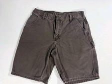 Vintage Carhartt B185 DKB Mens 33 Canvas Work Shorts Dark Brown Carpenter Duck