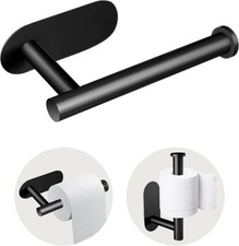 Toilet Paper Holder, Stainless Steel  No Drilling Black Toilet Paper Holder