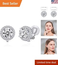 Fabulous White 8MM Clip-On Earrings for Women - Stylish Non-Pierced Accessory