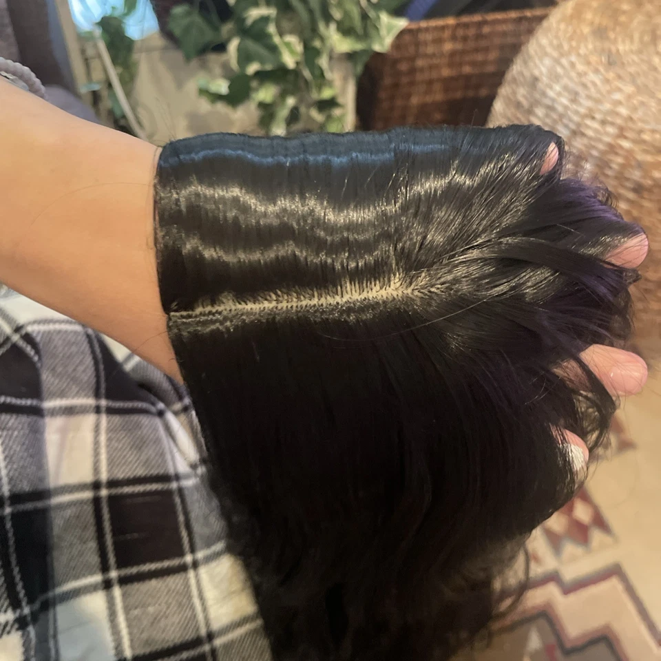 3 Pair Hair Topper Synthetic 22 inches Long Color Black (new never worn ) - Image 2 of 4