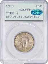 1917 Standing Liberty Silver Quarter Type 2 MS65FH PCGS OGH (CAC)