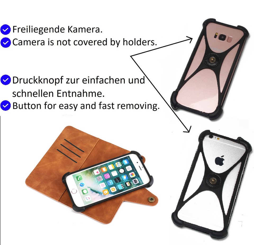K-S-Trade Coperchio Compatibile con Cellulare Custodia Cintura Taschino Borsa Tasca Compatibile con Oukitel C18 PRO Fatto di Finta Pelle in Nero, 1x