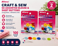 Pack Mit 2 Allary Sortiert Hell Farbe KnöPfe Gemischte GrößEn 100 Graf Craft NäH