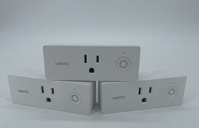 Lot of Three (3) WeMo WiFi Enabled Mini Smart Plug White F7C063