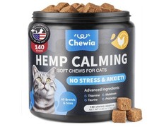 Cat Calming Treats - Hemp Calming Care for Cats - Cat Melatonin Soft Chews wi...