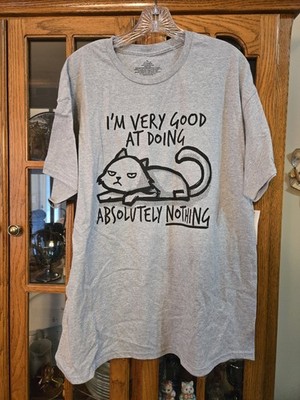 Mens NWT XL Grey Sarcastic Funny Tshirt - I'm Good at Doing Absolutely Nothing