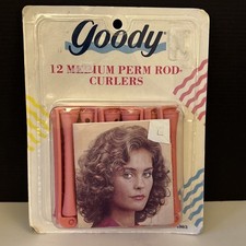 Vintage Goody Medium Perm Rod Curlers Pink Medium 12 Count New in Sealed Package
