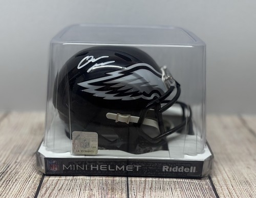 PHILADELPHIA EAGLES QUINYON MITCHELL SIGNED BLACK MINI HELMET JSA COA - Picture 4 of 4