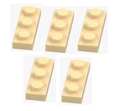 LEGO 5x Platte 1x3 Brick Yellow Plate 3623 4121921 NEU Beige Architecture