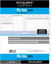 AT-A-GLANCE 2026 Planner, Daily, 8-1/2" x 11", Folio Size 5 Folio, White 