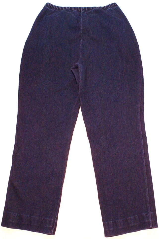 Pantalones Lands' End Sport Tejidos Denim Pierna Recta Azul Mujer Medianos, Cintura Elástica Foto 2 de 3
