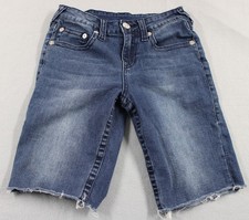 True Religion Shorts Boys 12 Distressed Cut Off Raw Hem Denim Jean Shorts