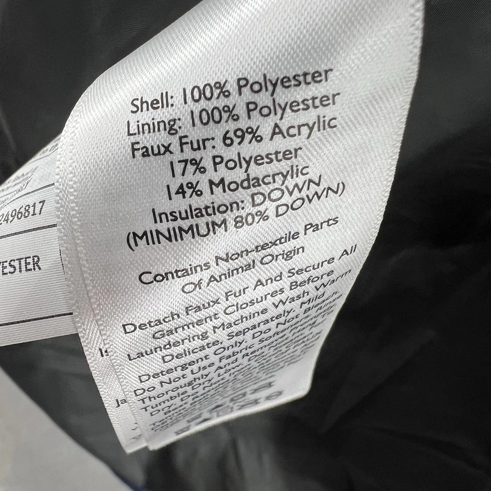 Eddie Bauer Hombre Talla L Cremallera Completa Azul Plumón Piel Capucha Puffer Parka Chaqueta Foto 4 de 4