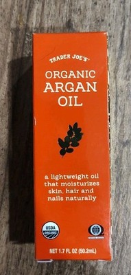 TRADER JOE'S 100% ORGANIC ARGAN OIL 1.7 Oz Nourish Skin Hair Nails Naturally NEW