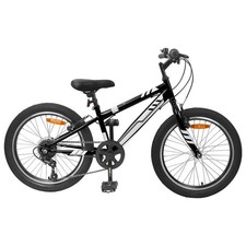 Kids Mountain Bike Black 20in Steel 6-Speed Rigid 115-130cm Height 5-8yr Saddle