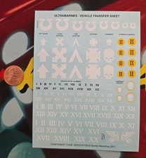 Warhammer 40k Space Marines Ultramarines Vehicle Transfer Sheet Fits Primaris
