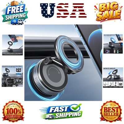 Vacuum Suction Magnetic Phone Holder, 2025 Upgraded Foldable Retractable Suct...