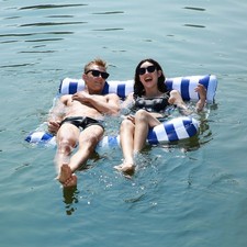 Inflatable Couple Water Hammock Floating Row