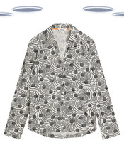 Image of Ex White Stuff Women's Shirt - Long Sleeve Anne Abstract Printed Jersey White