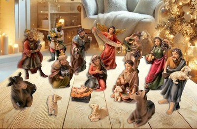 Beautifully Handcrafted 15-Piece Nativity Scene for Joyful Christmas Display