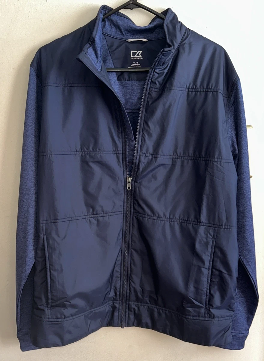 CUTTER & BUCK Large DryTec Blue Ryder Cup Quarter Zip, 3/4