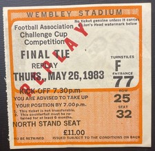 1983 Replay Manchester United V Brighton FA Cup final Match Ticket Stub