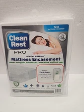 Clear Rest Pro Mattress Encasement Twin Size Bed Cover Waterproof Protector New