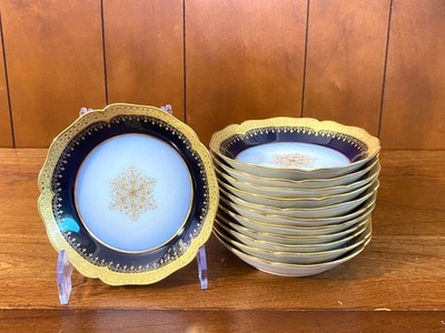 Limoges Wm. Guérin & Co. Dinner Service for 12, 62 Pcs, Cobalt