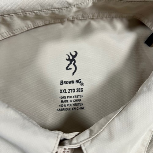Browning XXL 2TG Fishing Shirt Mens Short Sleeve Outdoor Beige Button Up - Picture 2 of 8
