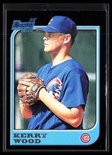 Kerry Wood 1997 1st Bowman RC Rookie Chicago Cubs Baseball Card. rookie card picture