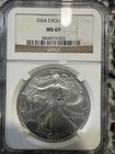 2004 $1 American Silver Eagle NGC MS69 Brown Label Encapsulated
