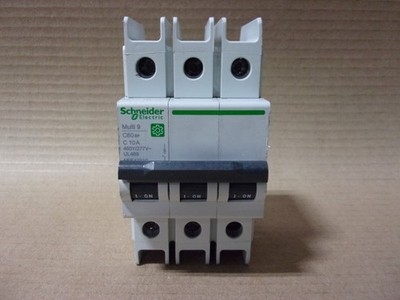 Schneider C60 Multi 9 3 Pole 10 Amp 480V Circuit Breaker DIN RAIL M9F42310