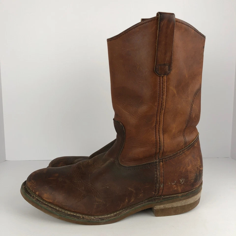 Botas de trabajo Red Wing punta de acero cuero asiento de uñas para hombre talla 9,5 D 985 EE. UU. Foto 3 de 4