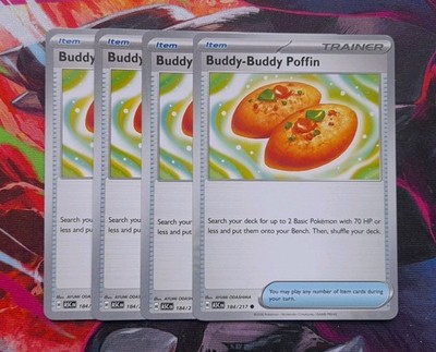 4x Buddy-Buddy Poffin 184/217 ME: Ascended Heroes (ASC) Pokemon Playset x4