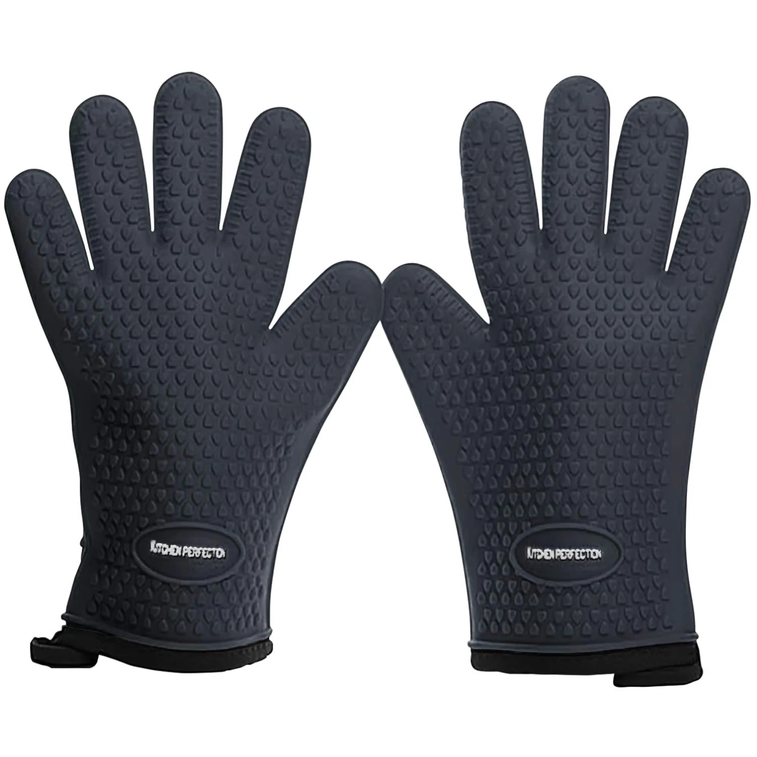 Waterproof Silicone BBQ Gloves | 2-Count Heat Resistant Oven Mitts with Bonuses