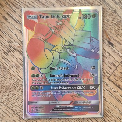 Pokémon Tapu Bulu GX Rainbow Rare Holo SM Burning Shadows 149/147