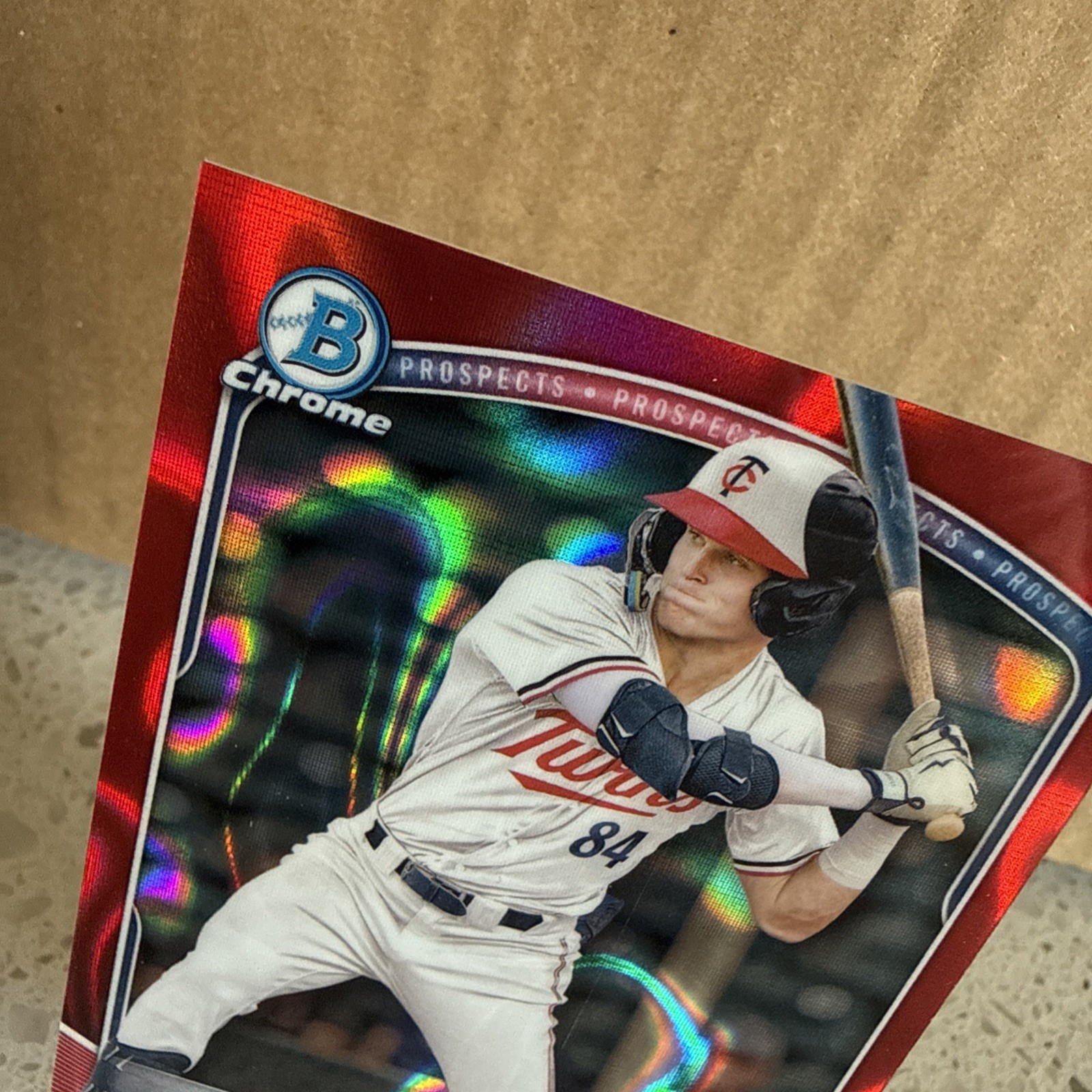 2025 Bowman - Chrome Prospects Walker Jenkins #BCP-1 Red Lava Refractor /5 (RC) view 10