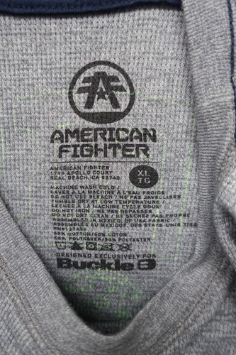 AMERICAN FIGHTER~MINT!!~MENS XLT GRAY NEON GREEN GRAPHICS LONG SLEEVE T-SHIRT - Picture 8 of 8