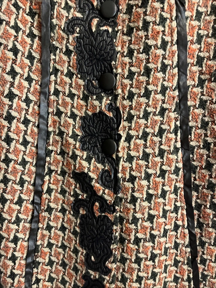 Abrigo Farinelli vintage espiga: puntada floral, trinchera pequeña Foto 3 de 4