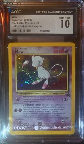 CGC 10 Gem Mint Pokemon Mew #9 Holo Black Star Promo Card