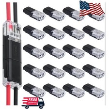 50 pcs Double-Wire Plug-in Connector, Cable Clamp with Locking Buckle, AWG 18-22