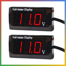 2pcs 12v Dc Voltmeter Gauge Red Led Digital Display 5-28v Waterproof Meter 2pcs 12v Dc Voltmeter Gauge Red Led Digital Display 5-28v Waterproof Meter