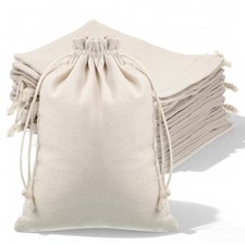 30 Pcs Cotton Canvas Bags, 7x9 inches Cotton Drawstring Bags Reusable Produce