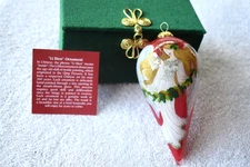 THE LI BIEN ORNAMENT Hand Painted On Inside Of Glass ANGEL 2002 Christmas. 5”